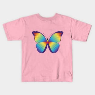 Rainbow morpho menelaus butterfly Kids T-Shirt